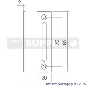Intersteel 3700 sluitplaat vlak voor WC-overslag Vrij-Bezet chroom - S26005020 - afbeelding 2