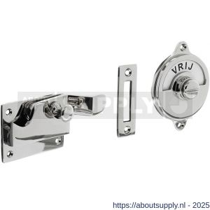Intersteel Living 3700 WC-overslag met bocht en tekst Vrij-Bezet chroom - S26008037 - afbeelding 1