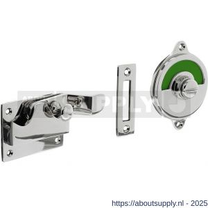 Intersteel Living 3700 WC-overslag met bocht en groen-rood indicatie chroom - S26009087 - afbeelding 1
