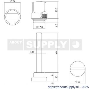 Intersteel 3705 WC-olive los 8 mm chroom - S26005023 - afbeelding 2