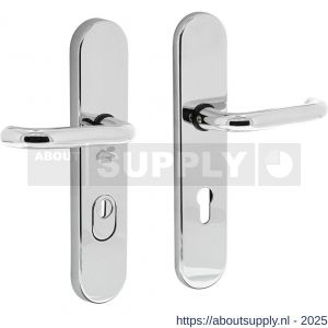 Intersteel Living 3821 SKG3 veiligheidsbeslag ovaal verdekt 252x54 mm kruk-kruk Rond profielcilindergat 72 mm met kerntrekbeveiliging chroom - S26008041 - afbeelding 1