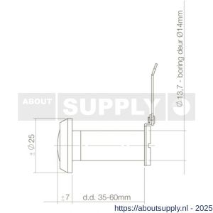 Intersteel Living 4055 deurspion 180 graden deurdikte 35-60 mm diameter 14 mm chroom - S26008044 - afbeelding 2