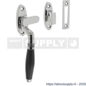 Intersteel Living 5614 raamsluiting Ton links met sluitplaat en sluithaak chroom-ebbenhout - S26008049 - afbeelding 1