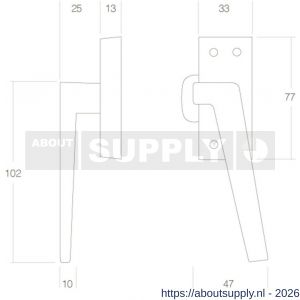 Intersteel Living 5615 raamsluiting rechts met ventilatiestand chroom - S26007728 - afbeelding 2