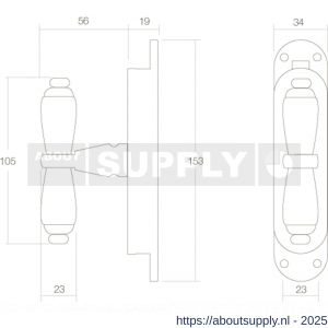 Intersteel 5620 espagnolet kruiskruk chroom-zwart - S26007243 - afbeelding 2