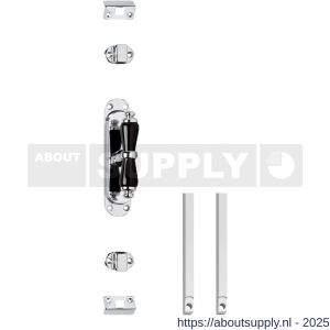 Intersteel Living 5620 set kruk-espagnolet kruiskruk inclusief stangenset 2x 1250 mm verchroomd-zwart - S26009330 - afbeelding 1