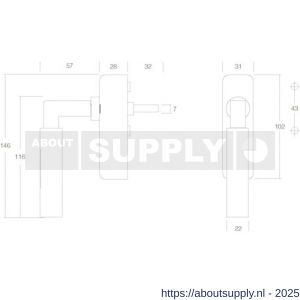 Intersteel Living 6616 raamkruk Baustil afsluitbaar op rechthoekige rozet chroom - S26003785 - afbeelding 2