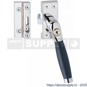 Intersteel Living 6616 SKG* afsluitbare raamsluiting rechts inclusief sluitplaat met kom Ton 222 chroom-ebbenhout - S26003805 - afbeelding 1