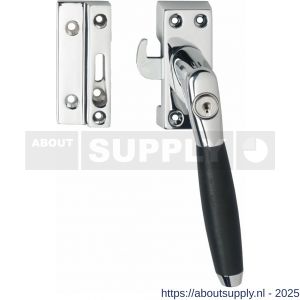 Intersteel Living 6616 SKG* afsluitbare raamsluiting rechts inclusief sluitplaat met kom Ton 400 chroom-ebbenhout - S26003807 - afbeelding 1