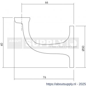 Intersteel Living 7245 leuninghouder blinde achterplaat vlak zadel chroom - S26007782 - afbeelding 2