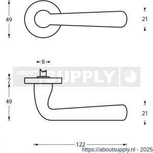 Intersteel Living 0197 deurkruk Yvonne op rozet verdekt diameter 49x7 mm chroom mat - S26000407 - afbeelding 2
