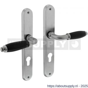 Intersteel 0206 deurkruk Courgette met schild ovaal 236x37 mm profielcilindergat 72 mm chroom mat - S26010220 - afbeelding 1