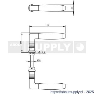 Intersteel 0377 deurkruk Ton 400 chroom mat-ebbenhout - S26007484 - afbeelding 2