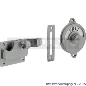 Intersteel Living 3700 WC-overslag met bocht en tekst Vrij-Bezet chroom mat - S26008073 - afbeelding 1