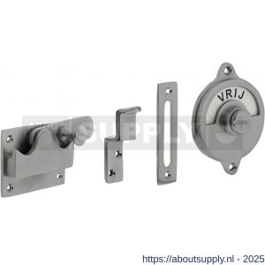 Intersteel Living 3701 WC-overslag vlak met tekst Vrij-Bezet chroom mat - S26008074 - afbeelding 1
