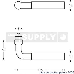 Intersteel 0217 deurkruk Palma nikkel-zwart - S26007463 - afbeelding 2