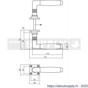 Intersteel Living 0237 set loopslot RVS met deurkruk Ton Basic op rozet 38x38 mm nikkel - S26011041 - afbeelding 2