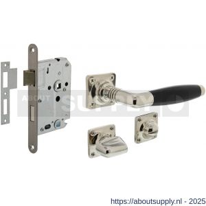 Intersteel Living 0237 set toiletslot 63/8 RVS met deurkruk Ton Basic op rozet 38x38 mm en WC-sluiting nikkel - S26011042 - afbeelding 1
