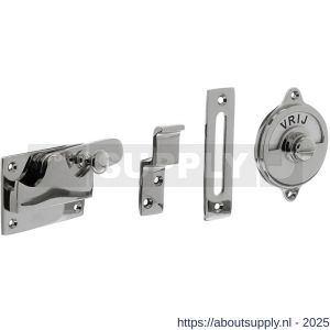 Intersteel Living 3701 WC-overslag vlak met tekst Vrij-Bezet nikkel - S26008088 - afbeelding 1
