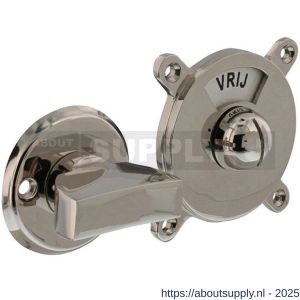Intersteel Living 3702 WC-sluiting Degeorge met 8 mm stift en tekst Vrij-Bezet nikkel - S26009097 - afbeelding 1