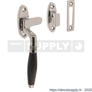 Intersteel Living 5614 raamsluiting Ton links met sluitplaat en sluithaak nikkel-ebbenhout - S26008092 - afbeelding 1
