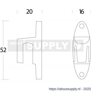 Intersteel 5615 sluithaak voor raamsluiting Dudok nikkel - S26003655 - afbeelding 2