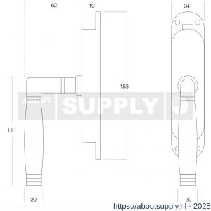 Intersteel 5620 kruk-espagnolet rechts Ton 222 nikkel-ebbenhout - S26000072 - afbeelding 2
