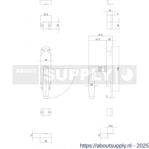 Intersteel 5620 kruk-espagnolet rechts Ton 400 nikkel-ebbenhout - S26000070 - afbeelding 2