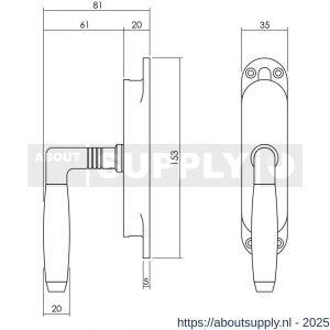 Intersteel Living 5620 set kruk-espagnolet links Ton 400 inclusief stangenset 2x 1250 mm nikkel-ebbenhout - S26009339 - afbeelding 2