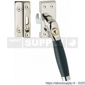 Intersteel Living 6616 SKG* afsluitbare raamsluiting rechts inclusief sluitplaat met kom Ton 222 nikkel-ebbenhout - S26007740 - afbeelding 1
