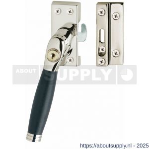 Intersteel Living 6616 SKG* afsluitbare raamsluiting links inclusief sluitplaat met kom Ton 222 nikkel-ebbenhout - S26003830 - afbeelding 1