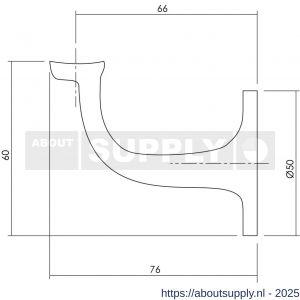 Intersteel Living 7245 leuninghouder centraal hol zadel blind nikkel - S26003979 - afbeelding 2