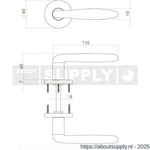 Intersteel Living 0200 deurkruk Phobos op rozet verdekt diameter 49x7 mm nikkel mat - S26007329 - afbeelding 2