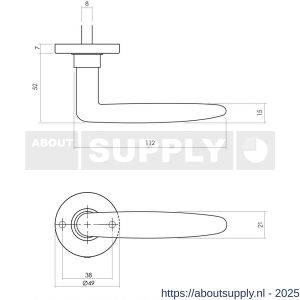 Intersteel Living 0225 deurkruk Sophie met rozet verdekt diameter 49x7 mm nikkel mat - S26008097 - afbeelding 2