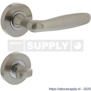 Intersteel 1692 deurkruk Bjorn op rozet verdekt diameter 52x10 mm met nokken en WC-sluiting met stift 8x8 mm nikkel mat - S26005104 - afbeelding 1
