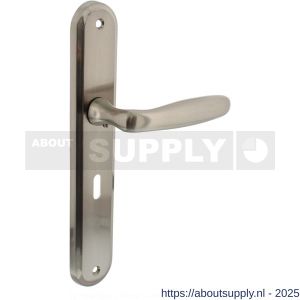 Intersteel Living 1692 deurkruk Bjorn op schild ovaal 242x43 mm sleutelgat 56 mm nikkel mat - S26005109 - afbeelding 1
