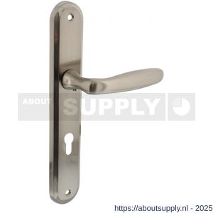 Intersteel Living 1692 deurkruk Bjorn op schild ovaal 242x43 mm profielcilindergat 72 mm nikkel mat - S26005110 - afbeelding 1