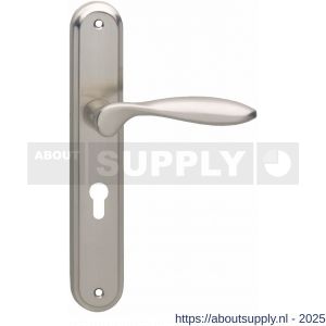 Intersteel Living 1695 deurkruk George op schild ovaal 242x43 mm profielcilindergat 55 mm nikkel mat - S26005121 - afbeelding 1
