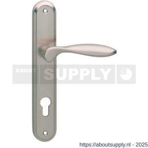 Intersteel Living 1695 deurkruk George op schild ovaal 242x43 mm profielcilindergat 72 mm nikkel mat - S26005122 - afbeelding 1