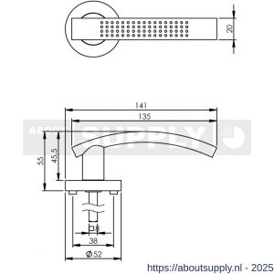 Intersteel Living 1696 deurkruk William op rozet verdekt diameter 52x10 mm met nokken chroom-nikkel mat - S26000406 - afbeelding 2