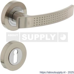 Intersteel 1696 deurkruk William op rozet verdekt diameter 52x10 mm met nokken en sleutelrozetten chroom-nikkel mat - S26005125 - afbeelding 1