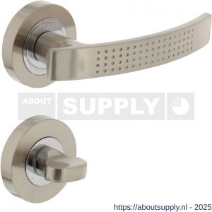 Intersteel 1696 deurkruk William op rozet verdekt diameter 52x10 mm met nokken en WC-sluiting met stift 8x8 mm chroom-nikkel mat - S26005128 - afbeelding 1