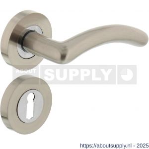 Intersteel 1699 deurkruk Marieke op rozet verdekt diameter 52x10 mm met nokken en sleutelrozetten chroom-nikkel mat - S26005134 - afbeelding 1