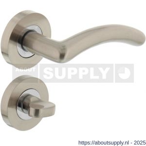 Intersteel 1699 deurkruk Marieke op rozet verdekt diameter 52x10 mm met nokken en WC-sluiting met stift 8x8 mm chroom-nikkel mat - S26005136 - afbeelding 1