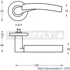 Intersteel Living 1700 deurkruk Bryan op rozet verdekt diameter 52x10 mm met nokken chroom-nikkel mat - S26005137 - afbeelding 2