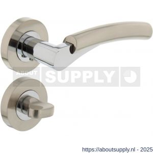 Intersteel 1700 deurkruk Bryan op rozet verdekt diameter 52x10 mm met nokken en WC-sluiting met stift 8x8 mm chroom-nikkel mat - S26005142 - afbeelding 1