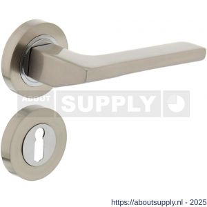 Intersteel 1705 deurkruk Ben op rozet verdekt diameter 52x10 mm met nokken en sleutelrozetten chroom-nikkel mat - S26005148 - afbeelding 1