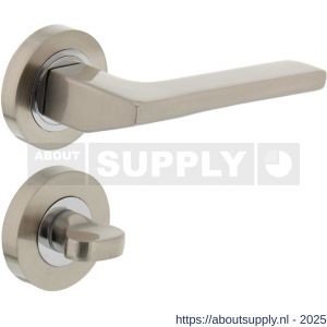 Intersteel 1705 deurkruk Ben op rozet verdekt diameter 52x10 mm met nokken en WC-sluiting met stift 8x8 mm chroom-nikkel mat - S26005149 - afbeelding 1