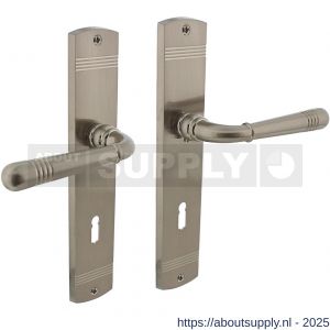 Intersteel 1705 deurkruk Helena op schild afgerond 235x45 mm sleutelgat 72 mm nikkel mat - S26005153 - afbeelding 1