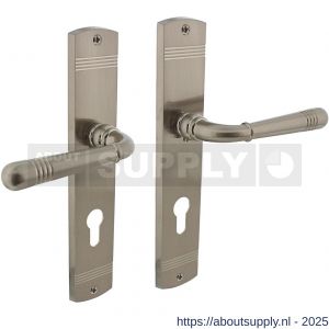 Intersteel Living 1705 deurkruk Helena op schild afgerond 235x45 mm profielcilindergat 72 mm nikkel mat - S26005154 - afbeelding 1